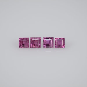 2.4-3.6 mm Natural Callibrated Pink Sapphire Loose Gemstone Square Cut
