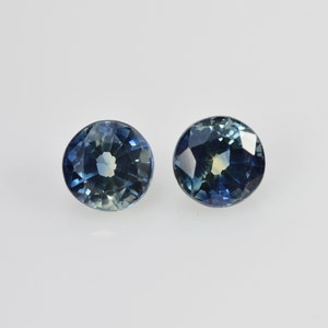 4.3 mm Natural Blue Sapphire Loose Pair Gemstone Round Cut
