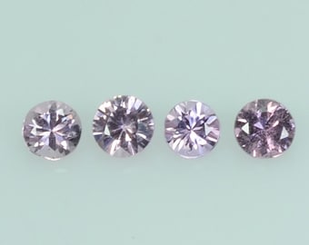 0.8-4.0 Natural Purple Sapphire Loose Gemstone Round Diamond Cut Cleanish Quality