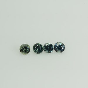 1.7-4mm Natural Blue Green Teal Sapphire Loose Gemstone Round Cut