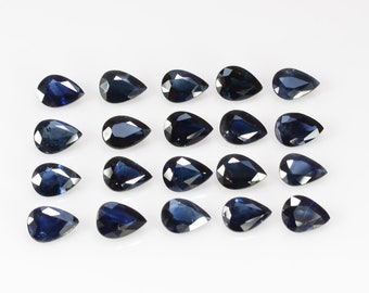 7x5 Natural Calibrated Sri Lanka Blue Sapphire Loose Gemstone Pear Cut