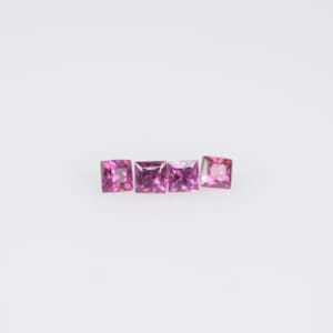 1.2-1.9 mm Natural Callibrated Pink Sapphire Loose Gemstone Princess Square Cut