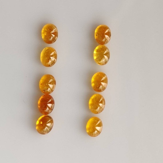 5 x 4 MM 天然オレンジサファイア カブション ルース ジェムストーン