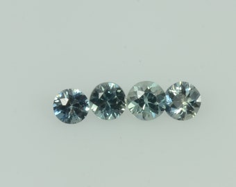 1.5-4.5 mm Natural Teal Green Sapphire Loose Gemstone Round Diamond Cut Color