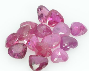 4 mm Lot Natural Ruby Loose Gemstone Heart Cut