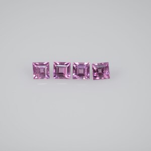 2.0-3.5 mm Natural Callibrated Pink Sapphire Loose Gemstone Square Cut