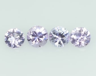 2-4.5 mm Natural Purple Sapphire Loose Gemstone Round Diamond Cut Cleanish Quality