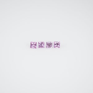 1.2-2.1 mm Natural Callibrated Pink Sapphire Loose Gemstone Princess Square Cut