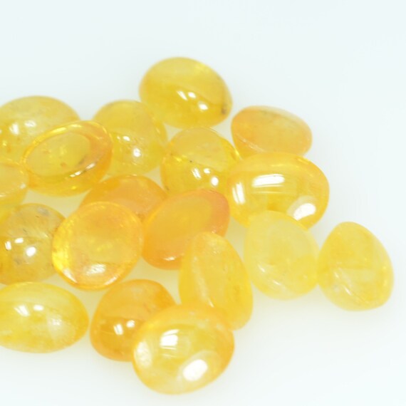 5 x 4 MM 天然オレンジサファイア カブション ルース ジェムストーン