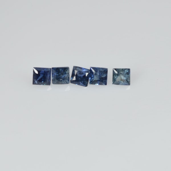 1.4-2.8  MM  Natural Princess Cut Blue Sapphire Loose Gemstone