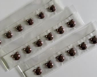 Royal Icing Decoration - SIX pcs. Bear Faces