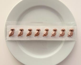 Royal Icing Decorations - EIGHT pcs. Brown Owls
