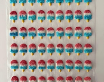 Decoración de glaseado real - NUEVE piezas de paletas heladas Bomb Pop