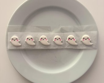 Royal Icing Decorations - SIX pcs. Girly Ghosts