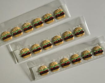 Royal Icing Decorations - SIX pcs. Hamburgers