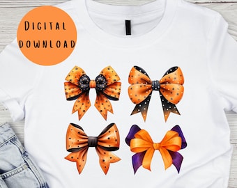Coquette Halloween Bows PNG: Spooky Season Clipart (Digital Download)