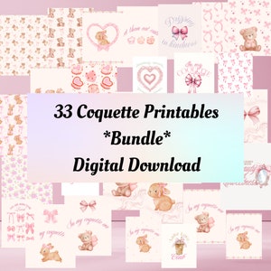 Coquette Wall Art, Coquette Wall Artss Bundle 30+ , Feminine Art Prints ,Trendy Poster, Coquette Illustration ,Flirtatious Wall Art