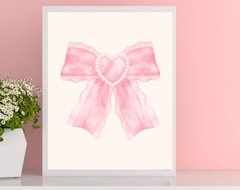 Coquette Pink Bow Print Bundle: Girly Room Decor (Digital Download)