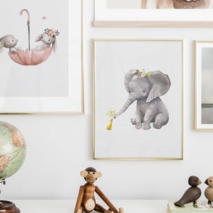 Coquette wall arts, Nursery Elephant Best Friends Poster, Nursery Posters, Child Nursery Print, Baby Room Elephant Theme Print Poster