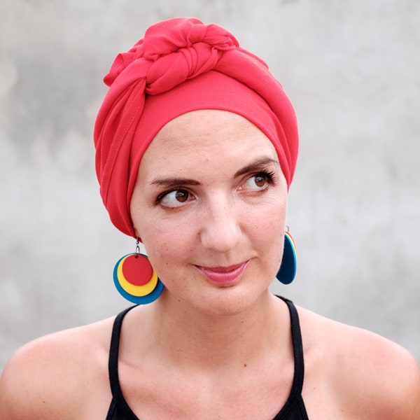 Alopecia & Chemo Headscarves: Lightweight Bamboo Material, Soft and Fashionable Turban Head Scarves, Tailor-Made in Beautiful Block Colors!