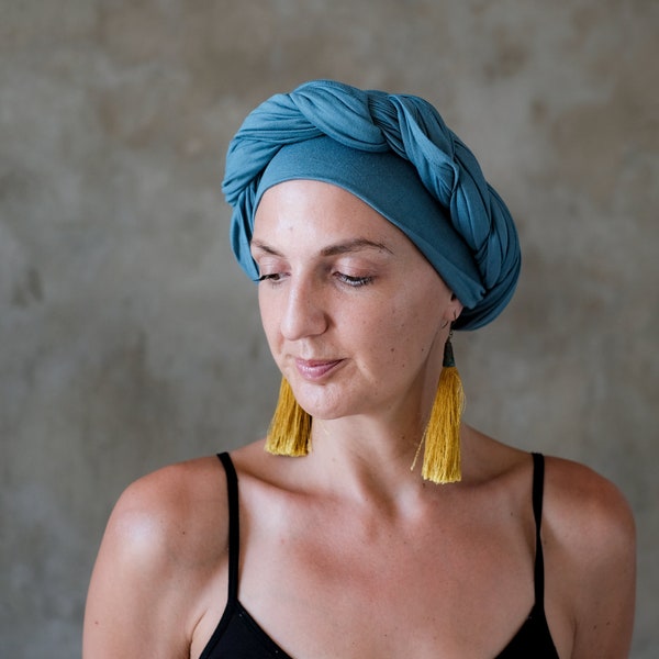 Hair Loss & Chemo Hair Wraps and Headscarves in Soft Stretchy Jersey Cotton. Colorful Head Wraps for Women with free tying tutorial.