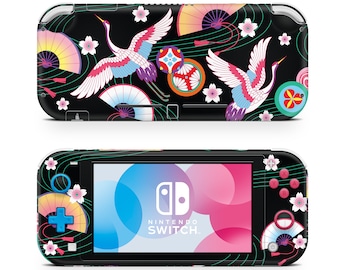 Pink Festival Cranes Nintendo Switch Lite Skin Wrap Sticker