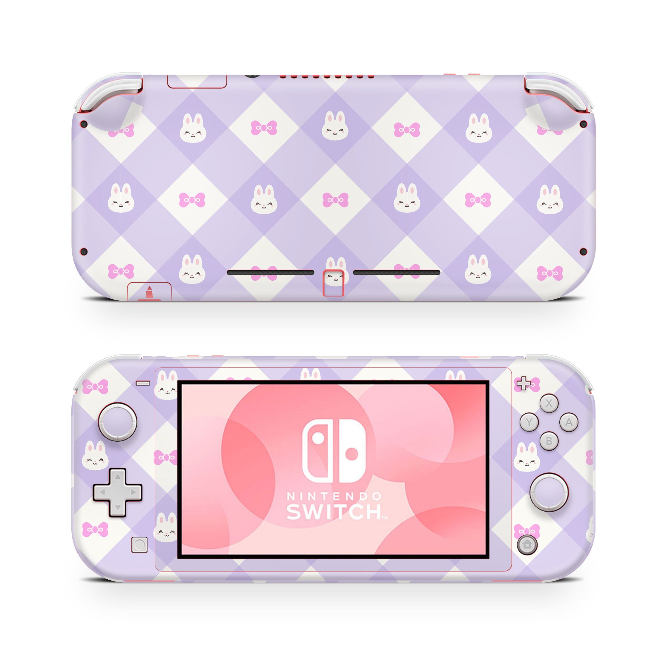 Lavender Cute Happy Bow Bunny Nintendo Switch Lite Skin Wrap Etsy