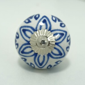 Hand-Painted Ceramic Cabinet Knobs: Vintage Floral Drawer Pulls image 7
