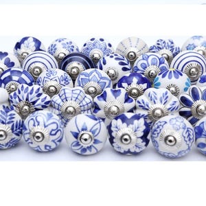 Kitchen Cabinet Knobs Cupboard Knobs Drawer Knobs  Ceramic Knobs | Hand-Painted Drawer Pulls | Vintage Cabinet Knobs  Shabby Chic