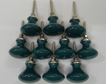 Vintage Ceramic Cabinet Knobs: Multicolor Hardware, 1.5"