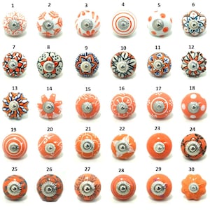 Hand-Painted Ceramic Cabinet Knobs: Vintage Floral Drawer Pulls image 1