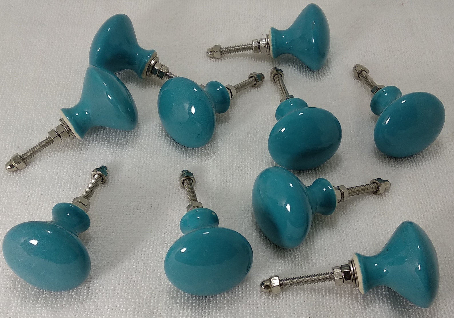 Teal vintage Ceramic Knobs Kitchen Knobs Hardware Etsy