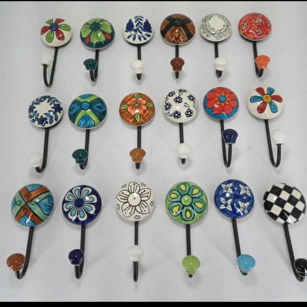 Colorful Wall Hooks Etsy