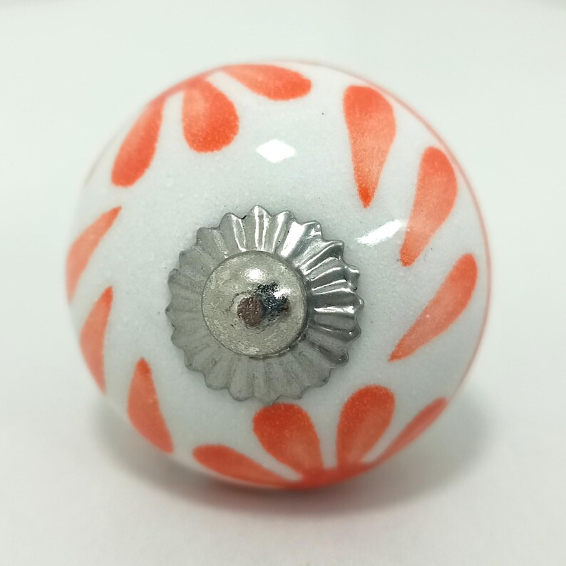 Hand-Painted Ceramic Cabinet Knobs: Vintage Floral Drawer Pulls image 4