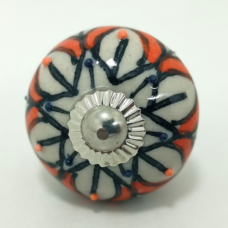 Hand-Painted Ceramic Cabinet Knobs: Vintage Floral Drawer Pulls image 11