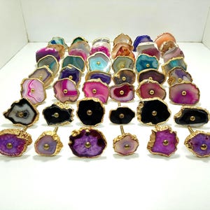 Multi color Agate Knobs Agate Stone Knobs Cabinet Drawer Pulls Cupboard Door Handle Cabinet Knobs Drawer Knobs