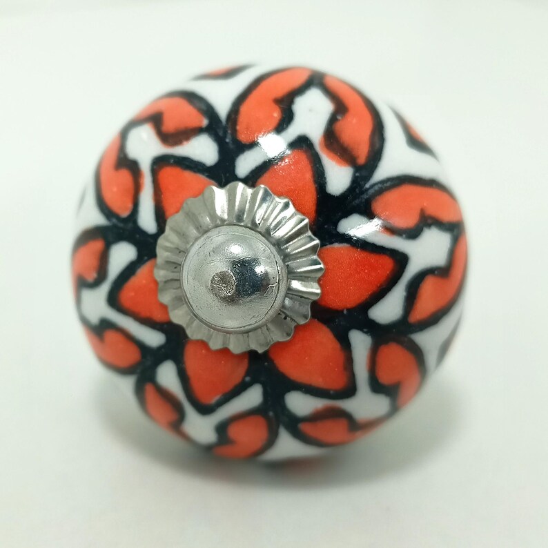 Hand-Painted Ceramic Cabinet Knobs: Vintage Floral Drawer Pulls image 8
