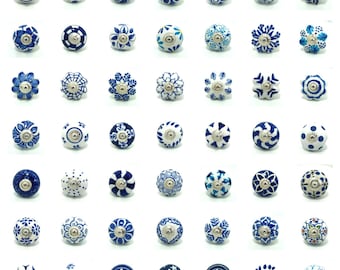Hand-Painted Ceramic Cabinet Knobs: Vintage Floral Drawer Pulls