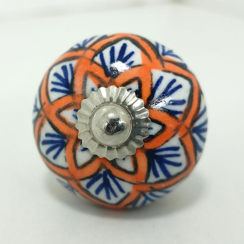 Hand-Painted Ceramic Cabinet Knobs: Vintage Floral Drawer Pulls image 12