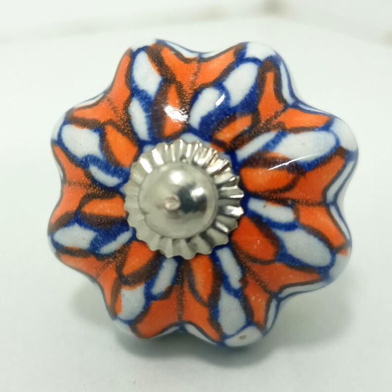 Hand-Painted Ceramic Cabinet Knobs: Vintage Floral Drawer Pulls image 14