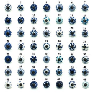 Hand-Painted Ceramic Cabinet Knobs: Vintage Floral Drawer Pulls image 4