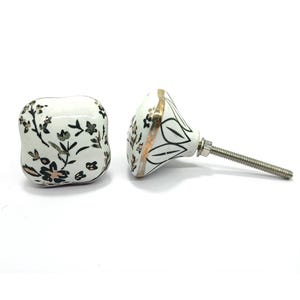 Kitchen Cabinet Knobs Cupboard Knobs Drawer Knobs  Ceramic Knobs | Hand-Painted Drawer Pulls | Vintage Cabinet Knobs  Shabby Chic 34
