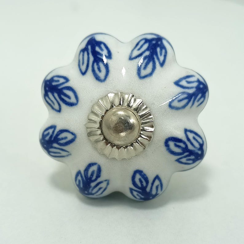 Hand-Painted Ceramic Cabinet Knobs: Vintage Floral Drawer Pulls image 18