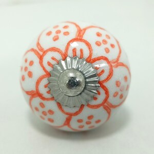 Hand-Painted Ceramic Cabinet Knobs: Vintage Floral Drawer Pulls image 2