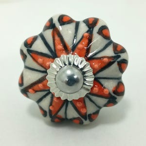 Hand-Painted Ceramic Cabinet Knobs: Vintage Floral Drawer Pulls image 13
