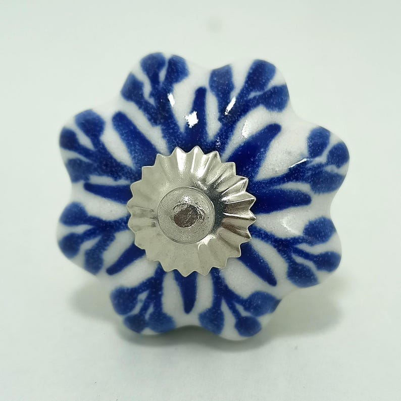 Hand-Painted Ceramic Cabinet Knobs: Vintage Floral Drawer Pulls image 13