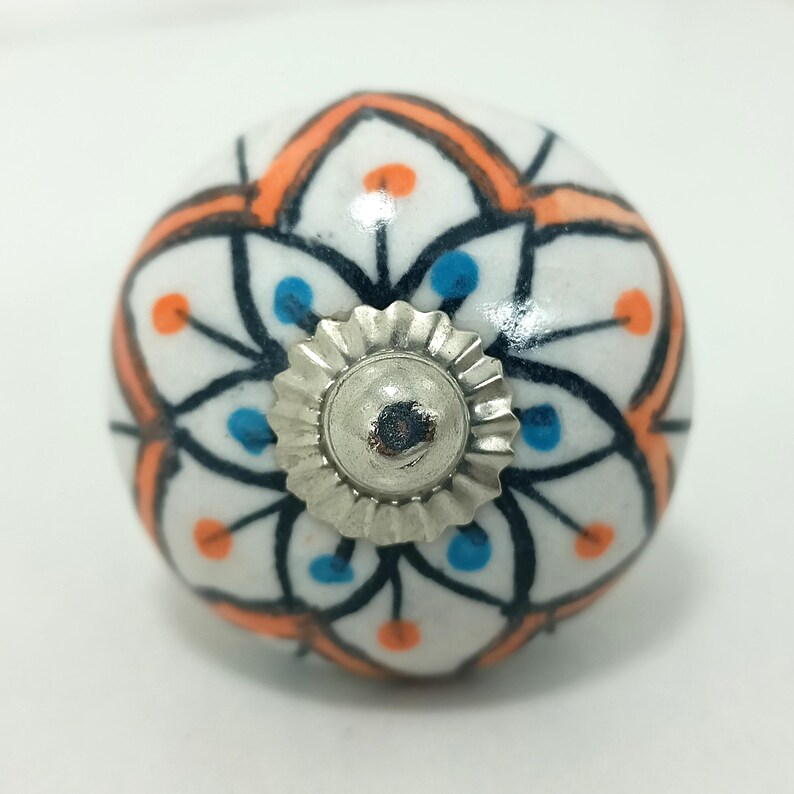 Hand-Painted Ceramic Cabinet Knobs: Vintage Floral Drawer Pulls image 7
