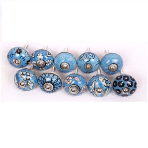 Kitchen Cabinet Knobs Cupboard Knobs Drawer Knobs  Ceramic Knobs | Hand-Painted Drawer Pulls | Vintage Cabinet Knobs  Shabby Chic 08