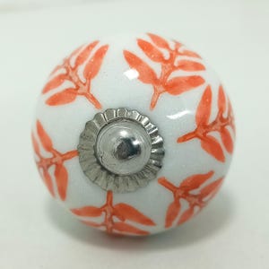 Hand-Painted Ceramic Cabinet Knobs: Vintage Floral Drawer Pulls image 3