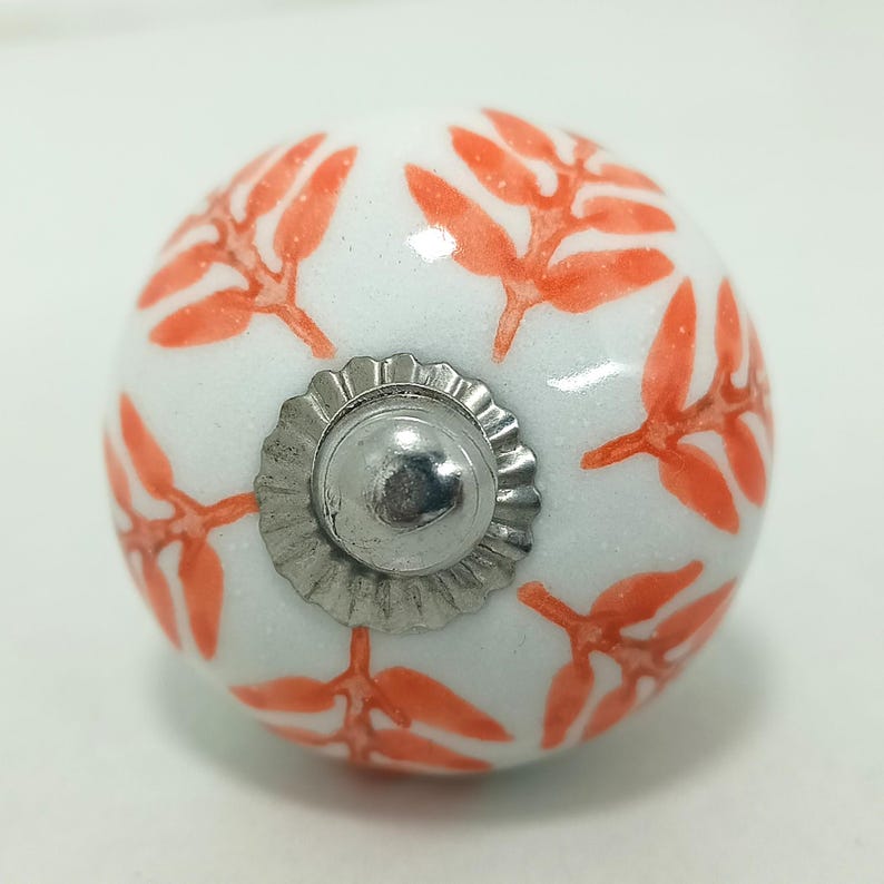 Hand-Painted Ceramic Cabinet Knobs: Vintage Floral Drawer Pulls image 3